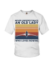 Never Underestimate An Old Lady - Rowing Retro Youth T-Shirt tile
