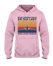 Never Underestimate An Old Lady - Rowing Retro Hooded Sweatshirt front