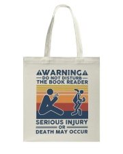 Warning Do Not Disturb The Book Reader Tote Bag tile