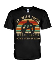 Up With Trees - Down With Capitalism V-Neck T-Shirt tile