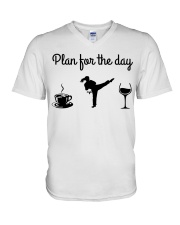 Plan For The Day - Karate V-Neck T-Shirt tile