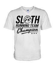 Sloth Running Team Champion V-Neck T-Shirt tile