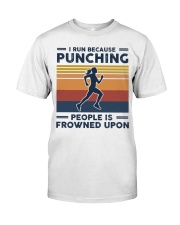 I Run Because Punching People Is Frowned Upon Classic T-Shirt tile