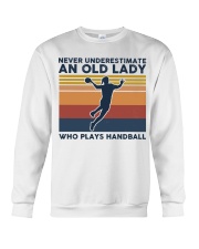 Never Underestimate An Old Lady - Handball Retro Crewneck Sweatshirt tile