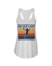 Never Underestimate An Old Lady - Handball Retro Ladies Flowy Tank tile