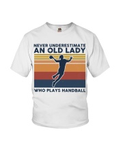 Never Underestimate An Old Lady - Handball Retro Youth T-Shirt tile