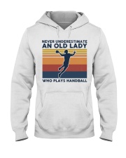 Never Underestimate An Old Lady - Handball Retro Hooded Sweatshirt tile