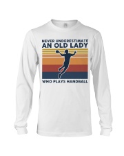 Never Underestimate An Old Lady - Handball Retro Long Sleeve Tee tile