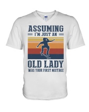 Assuming I'm Just An Old Lady - Skateboarding V-Neck T-Shirt tile