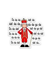 Hamilton King George Chorus Cartoon Sticker tile