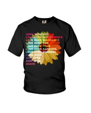Love Over Hate Sunflower Vintage Youth T-Shirt tile