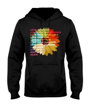 Love Over Hate Sunflower Vintage Hooded Sweatshirt tile