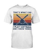 I Play Softball And I Know Things - Retro Classic T-Shirt tile