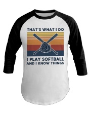 I Play Softball And I Know Things - Retro Baseball Tee tile