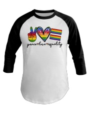 Peace Love Equality Baseball Tee tile