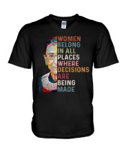 Women Belong In All Places V-Neck T-Shirt tile