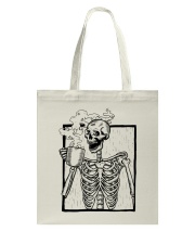 Skeleton Drinking Coffee Tote Bag tile
