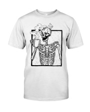 Skeleton Drinking Coffee Premium Fit Mens Tee tile