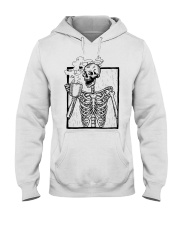 Skeleton Drinking Coffee Hooded Sweatshirt tile