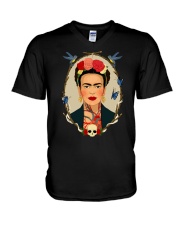 Frida Kahlo Sugar Skull V-Neck T-Shirt thumbnail