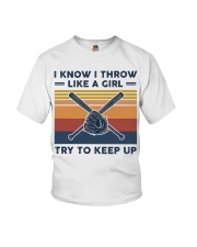 I Know I Fight Like A Girl - Softball Retro Youth T-Shirt tile