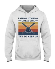 I Know I Fight Like A Girl - Softball Retro Hooded Sweatshirt tile