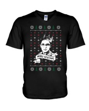 Merry Resistmas RBG V-Neck T-Shirt tile