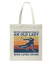 Never Underestimate An Old Lady Who Loves Skiing Tote Bag tile