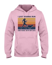 I Just Wanna Run And Hang With My Dog Hooded Sweatshirt front