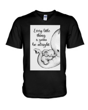 Elephant Mother And Baby - Be Alright V-Neck T-Shirt thumbnail