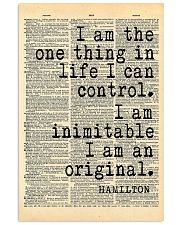 Hamilton I Am The One Thing In Life I Can Control 11x17 Poster front