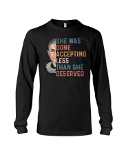 She Was Done Accepting Less Than She Deserved Long Sleeve Tee tile