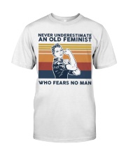 Never Underestimate An Old Feminist Premium Fit Mens Tee tile