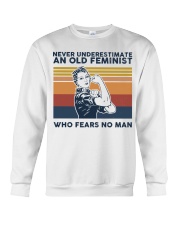 Never Underestimate An Old Feminist Crewneck Sweatshirt tile
