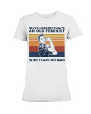 Never Underestimate An Old Feminist Premium Fit Ladies Tee tile