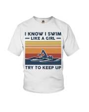 I Know I Swim Like A Girl - Swimming Retro Youth T-Shirt tile