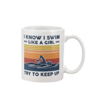 I Know I Swim Like A Girl - Swimming Retro Mug tile