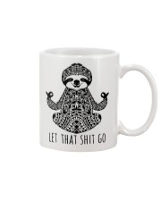 Yoga Sloth Let That Shit Go Mug tile