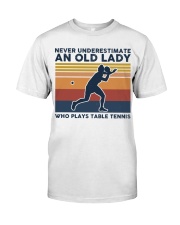 Never Underestimate An Old Lady - Table Tennis Premium Fit Mens Tee tile