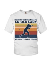 Never Underestimate An Old Lady - Table Tennis Youth T-Shirt tile