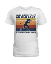 Never Underestimate An Old Lady - Table Tennis Ladies T-Shirt tile