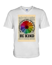 Be Kind Daisy Dictionary V-Neck T-Shirt tile