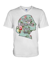 RBG - When There Are Nine Floral V-Neck T-Shirt tile