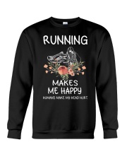 Running Makes Me Happy Humans Make My Head Hurt Crewneck Sweatshirt tile