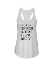 I Run On Feminism Caffeine And Social Justice Ladies Flowy Tank tile