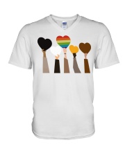 Diversity Hands V-Neck T-Shirt tile