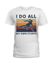 Skiing - I Do All My Own Stunts Retro Ladies T-Shirt tile