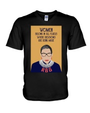 RBG Women Belong In All Places V-Neck T-Shirt tile