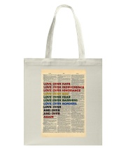 Love Over Hate Dictionary Tote Bag tile
