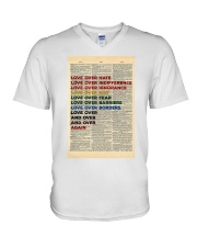 Love Over Hate Dictionary V-Neck T-Shirt tile